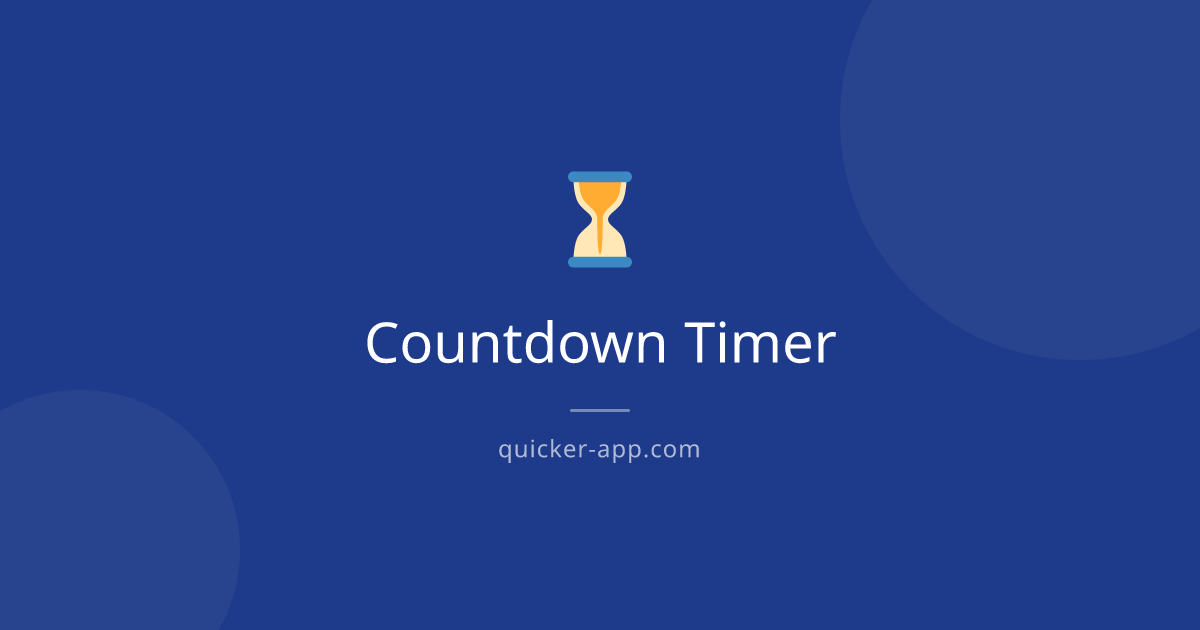 Countdown Timer - Free Online Tool | Quicker