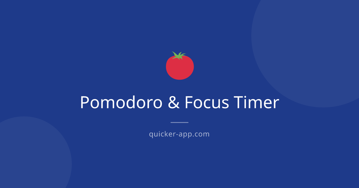 Pomodoro & Focus Timer - Free Online Tool | Quicker