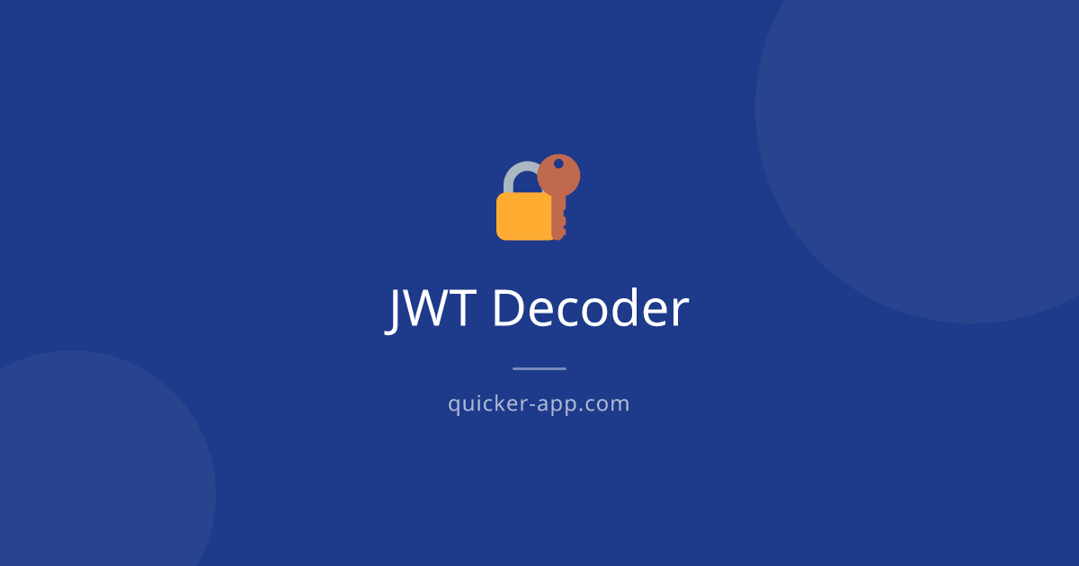 JWT Decoder - Free Online Tool | Quicker