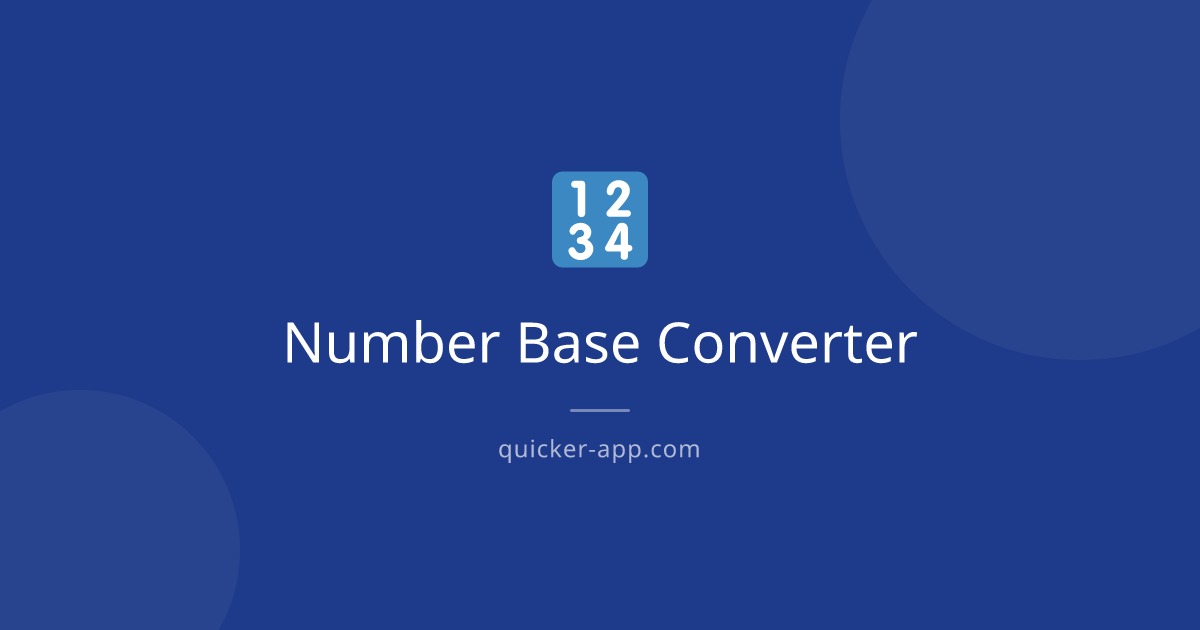 Number Base Converter - Free Online Tool | Quicker
